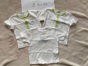 Lot de 3 T-shirts 👕 manches courtes - 12 mois - In extenso - TBE
