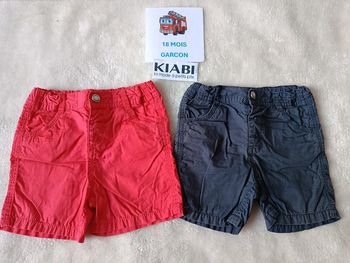 Lot de 2 shorts 18 mois kiabi