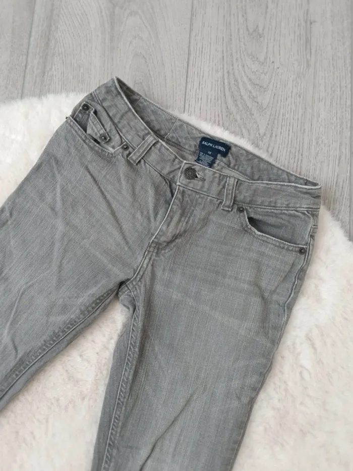 Jean gris Ralph Lauren femme taille 36 – coupe droite - photo numéro 4