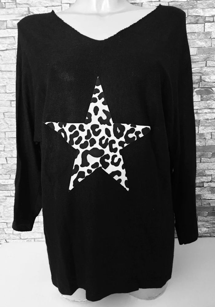 Pull noir Étoile Taille Unique