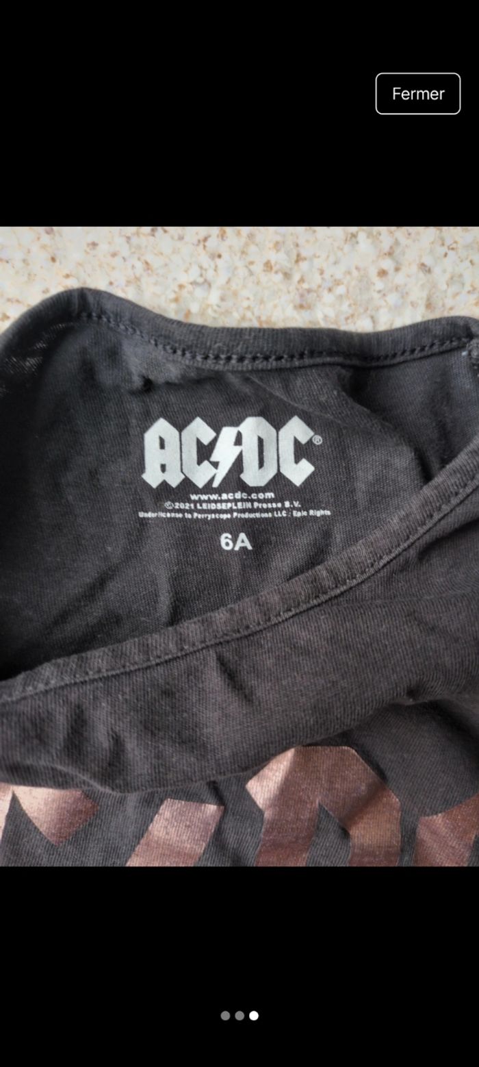 T-shirt ac/DC 6 ans noir et rose - photo numéro 3