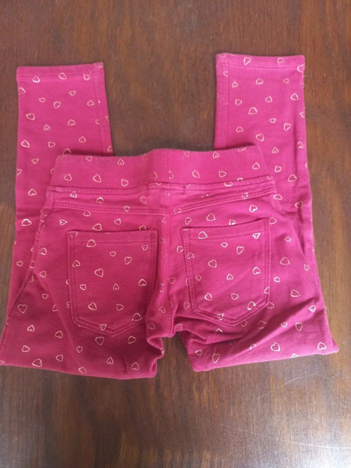 Legging rose fuschia avec cœur dorés in extenso 3ans - photo numéro 2