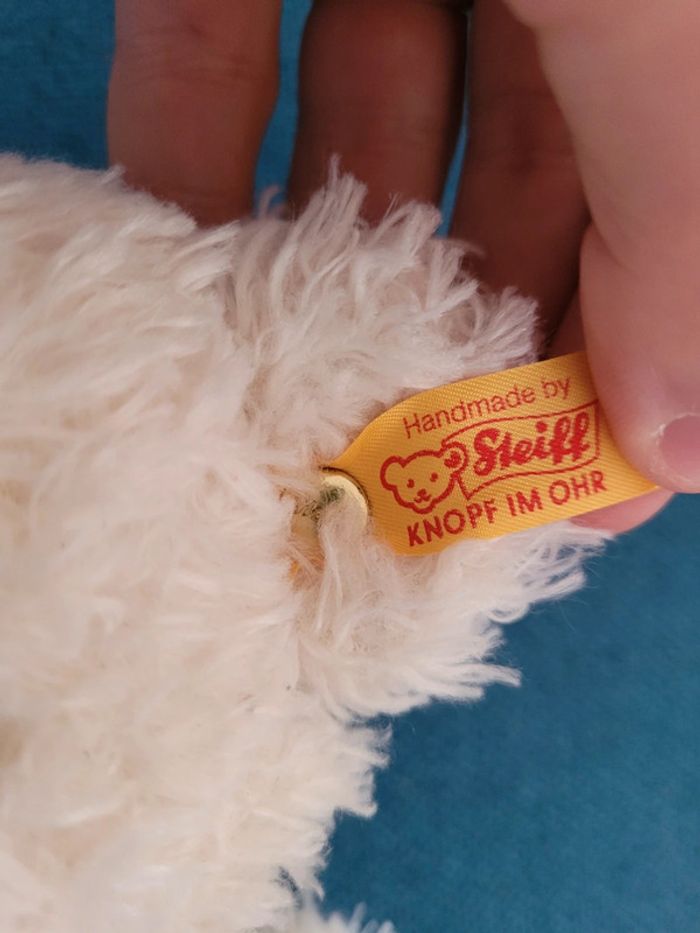 Magnifique Ours Peluche Steiff Blanc chiné 28cm ancien expressif doudou teddy bear - photo numéro 3