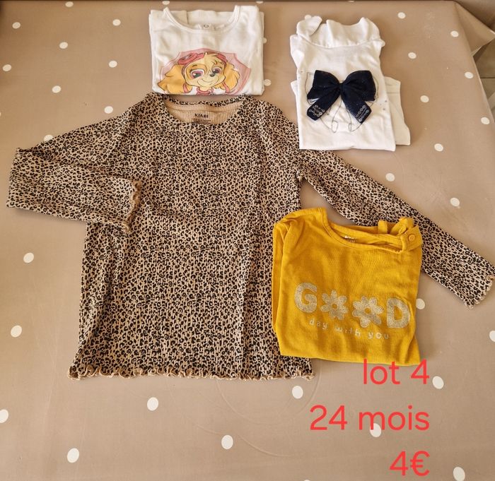 Lot tee-shirts manches longues 24 mois fille