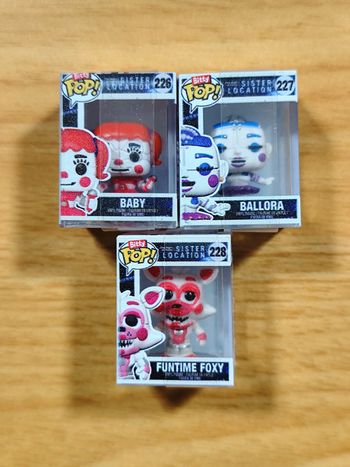 LOT 3 Figurines Bitty Pop! Five Nights At Freddy's: Sister Location - Baby, Ballora & Funtime Foxy