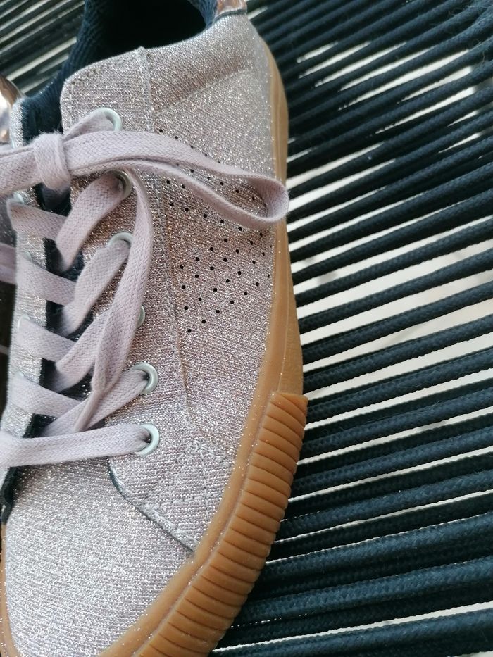 Baskets Victoria, rose poudré paillettes 40 - photo numéro 3