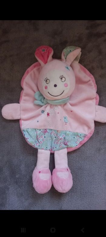 Doudou Lapin plat rond Nicotoy