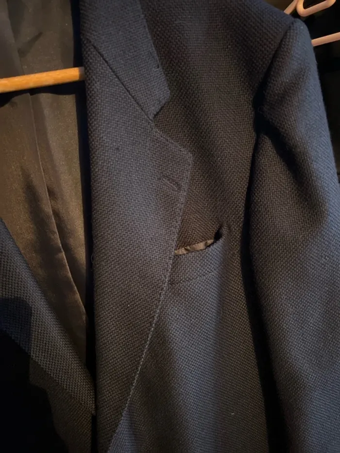 Blazer bleu effet mailles - photo numéro 2