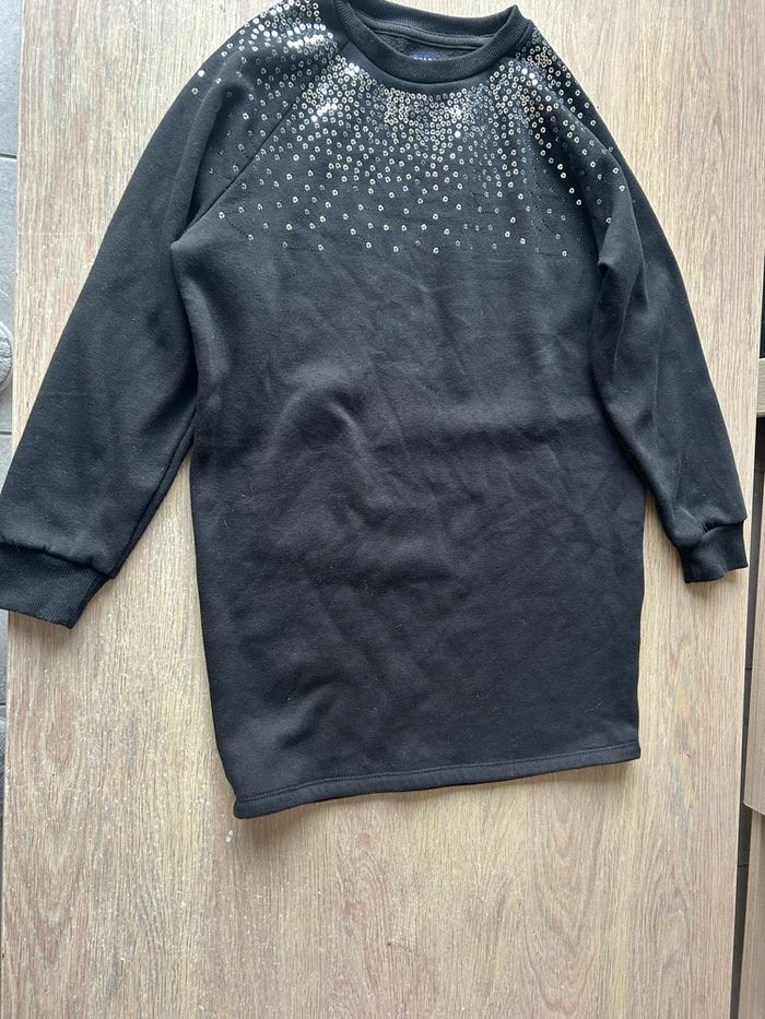 Robe pull/robe sweat habillé chaude noir manches longues avec strass