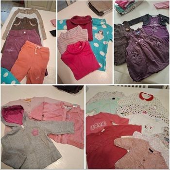 Gros lot de 25 vêtements fille 67 cm 6 mois 