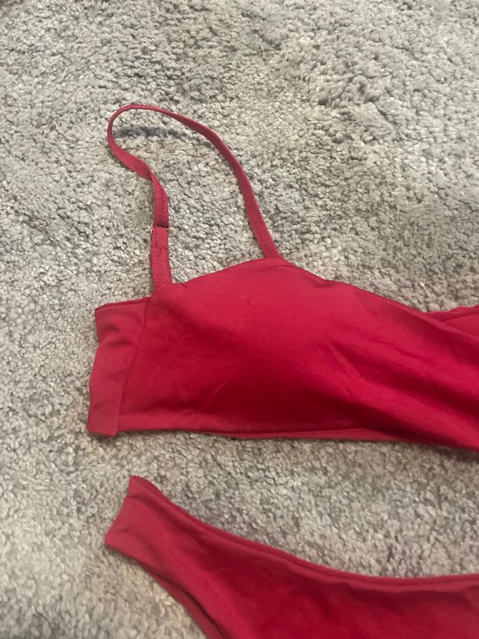 Ensemble maillots 2 pièces bordeaux taille M échancré - photo numéro 3