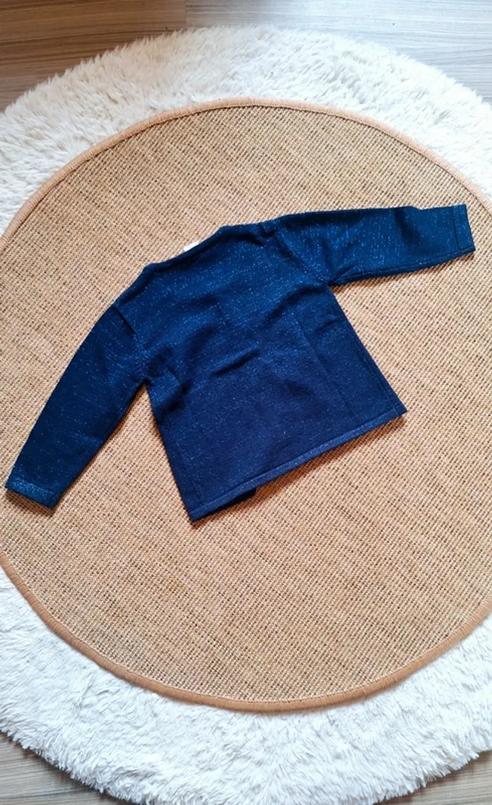 Superbe gilet fille bleu pailleté 9 mois neuf - photo numéro 3