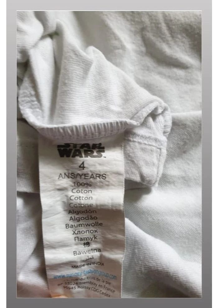 Tee-shirt Star Wars Yoda blanc/vert garçon 4 ans - photo numéro 5