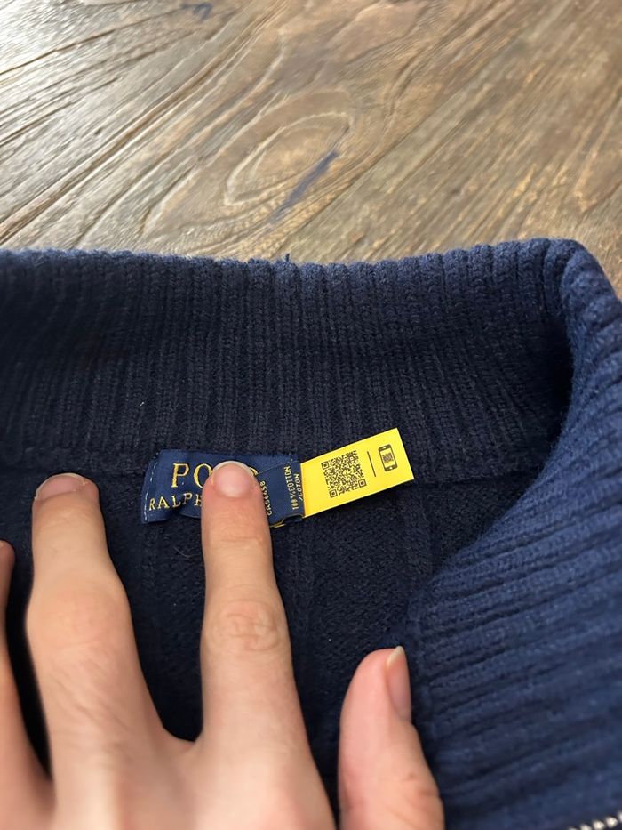Pull gilet zip 1/4 camionneur Ralph Lauren torsadé old money vintage - photo numéro 5