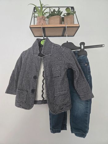 Ensemble veste et jean / H&M et 3 pommes 80 cm 👦