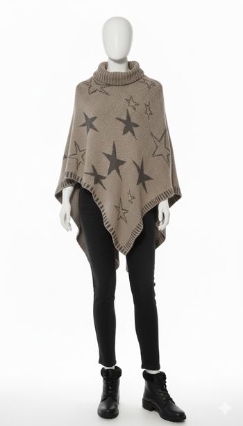 Poncho Étoilé Chic & Douillet - Parfait pour l'Automne/Hiver !