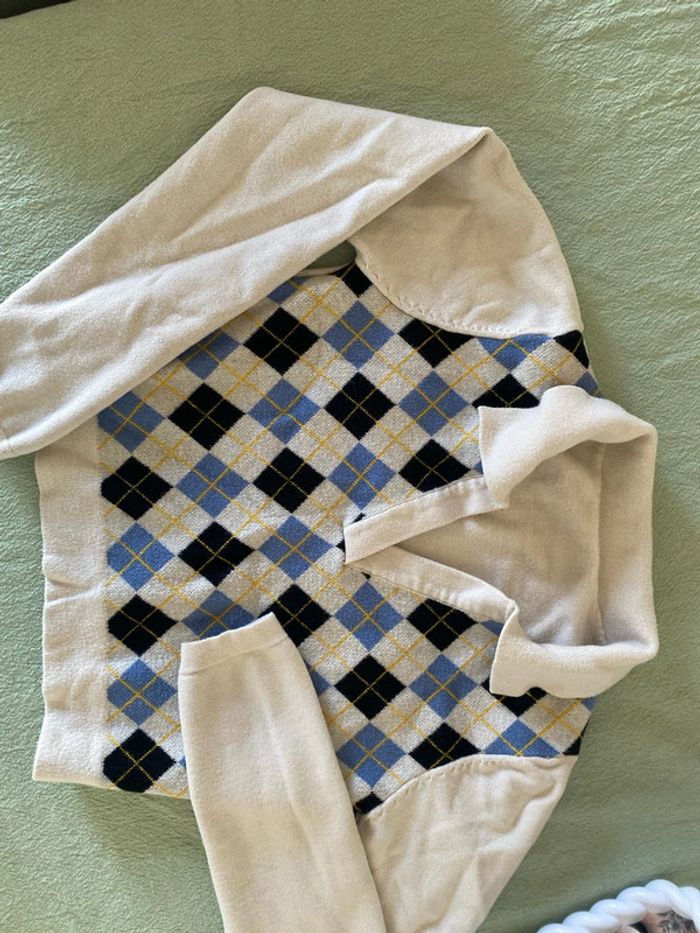 Pull à carreaux court taille M - photo numéro 2