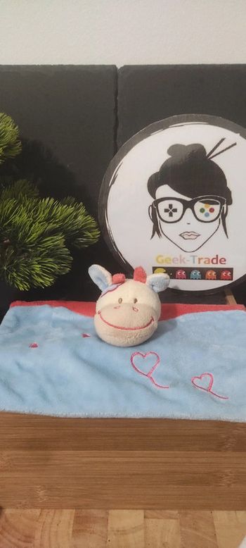 doudou vache dou kidou doukidou bleu rose rouge coeur ballon girafe Beige Jaune