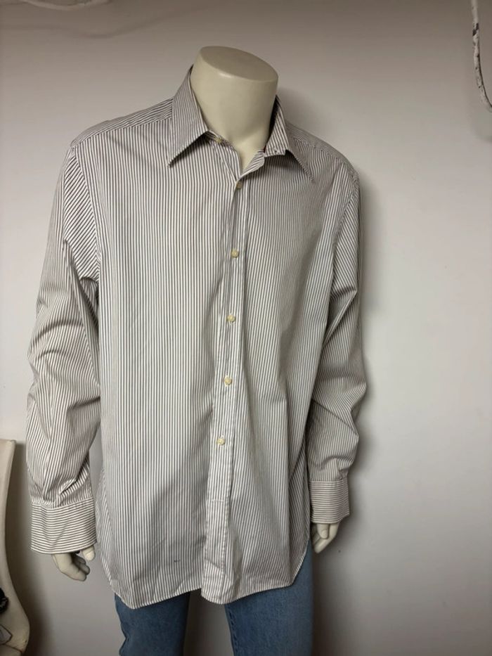 Chemise Massimo Dutti blanche à rayures noires - Taille XXL - photo numéro 7