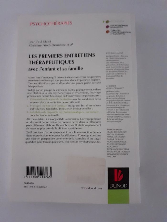 Livre psychologie : Les premiers entretiens thérapeutiques avec l enfant et sa famille - photo numéro 3