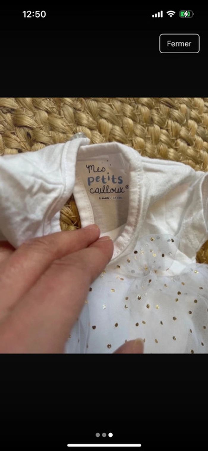 Robe body et bandeau bébé fille mes petits cailloux - photo numéro 3