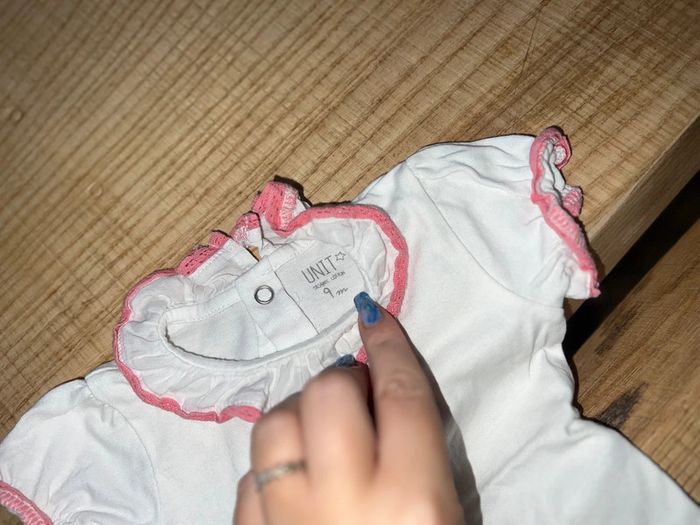 Ensemble coton été 9 mois fille unit B béguin Bodie salopette bloomer culotte chaussons crochet - photo numéro 3