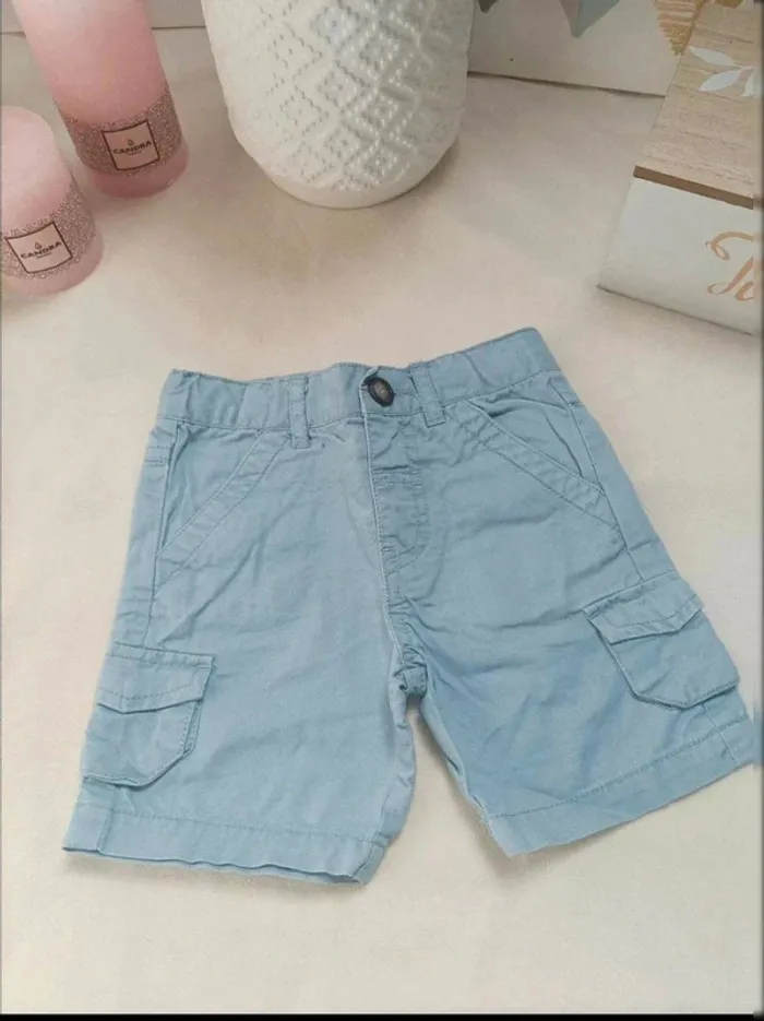 Bermuda bleu clair Bout'chou 6 mois garçon