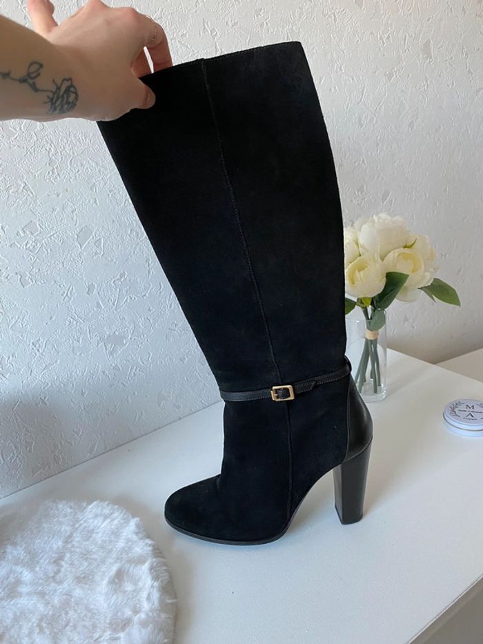 Bottes en cuir daim hautes - photo numéro 2