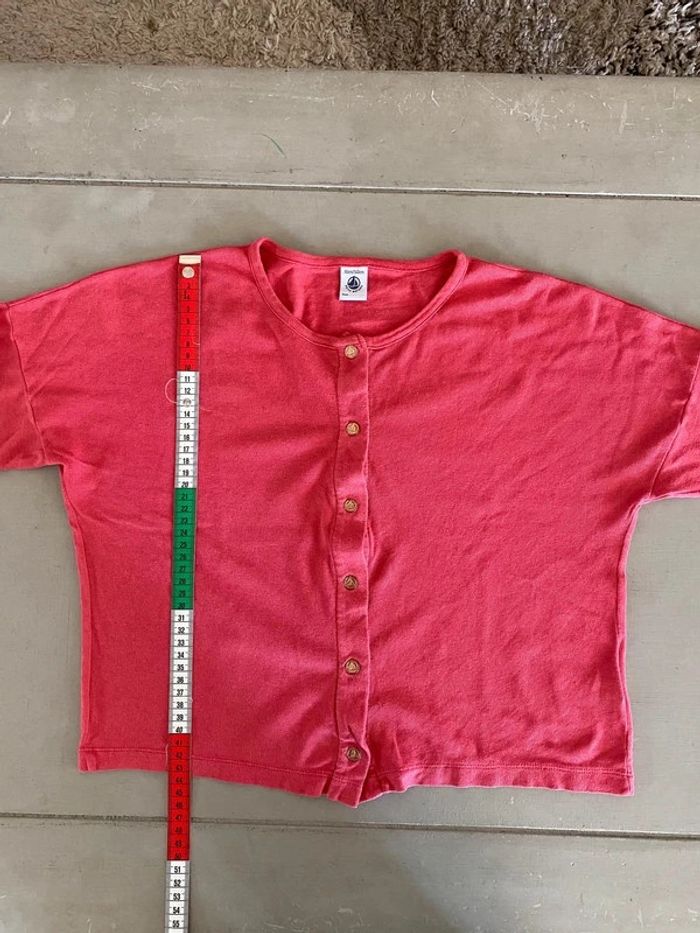 Cardigan corail Petit Bateau 10 ans en coton et lin - photo numéro 8
