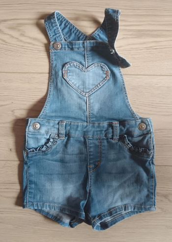 Salopette short printemps été bébé fille 12- 18 mois h&m cœur