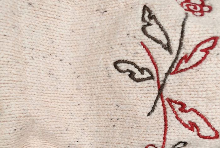 Gilet  👣  beige rosé rouge, obaïbi, laine,  6mois/67cm - photo numéro 4