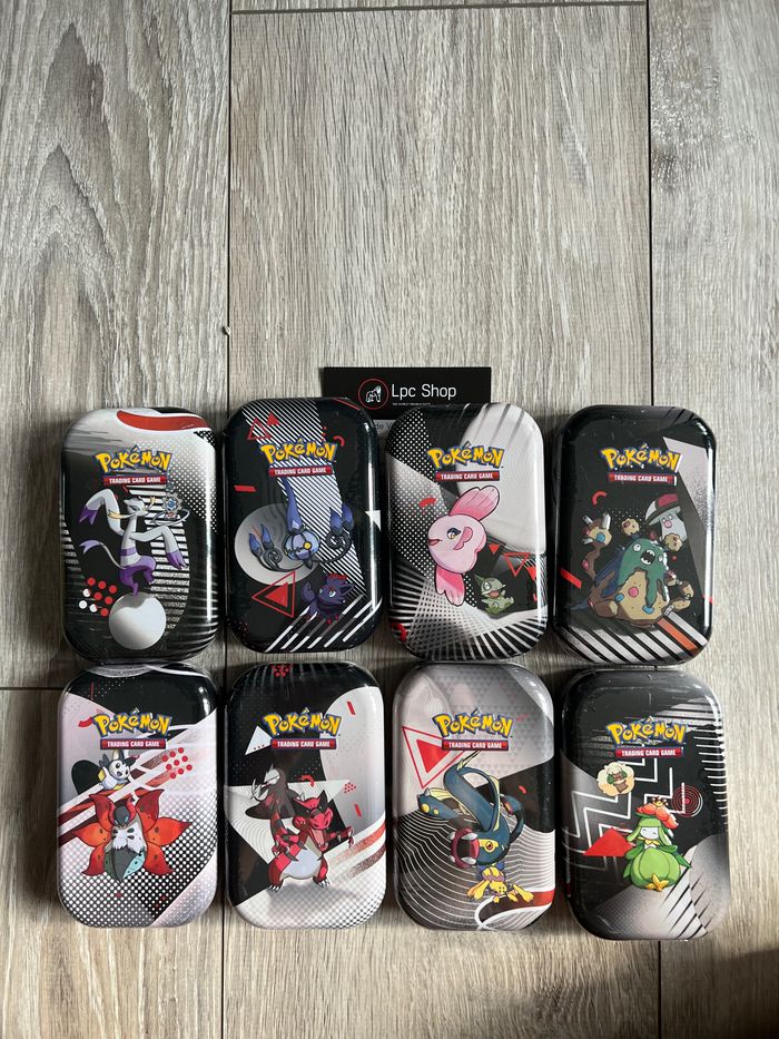 POKÉMON - LOT 8 MINI TINS - FOUDRE NOIR ET FLAMME BLANCHE - EV 10.5 - FR - NEUF