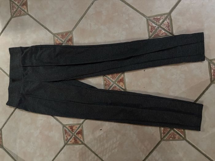 Pantalon fille pied de poule gris