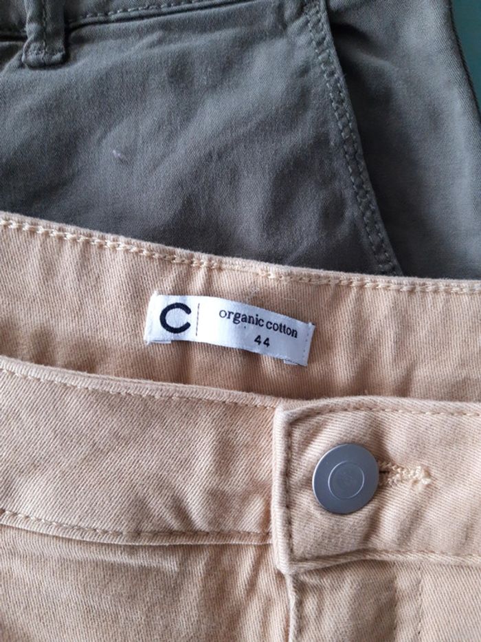 2 pantalons toile 44 homme - photo numéro 3