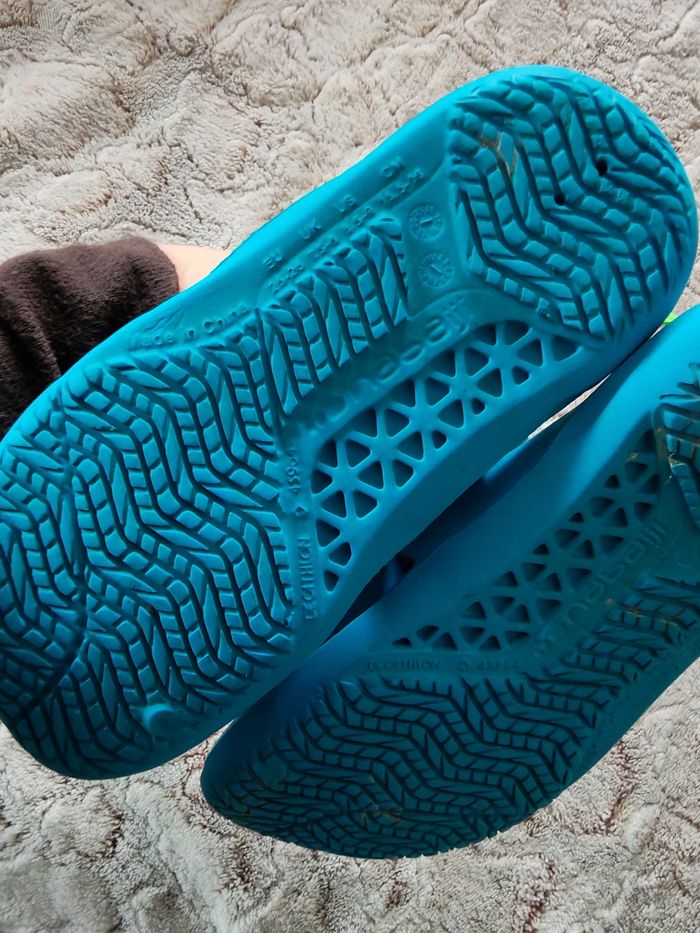 Chaussures Sandales Piscine Enfant SLAP 100 BASIC Bleu Vert - photo numéro 3