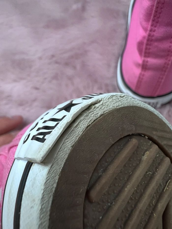 Converse Montantes Roses Toile – Pointure 33,5 avec boîte - photo numéro 12