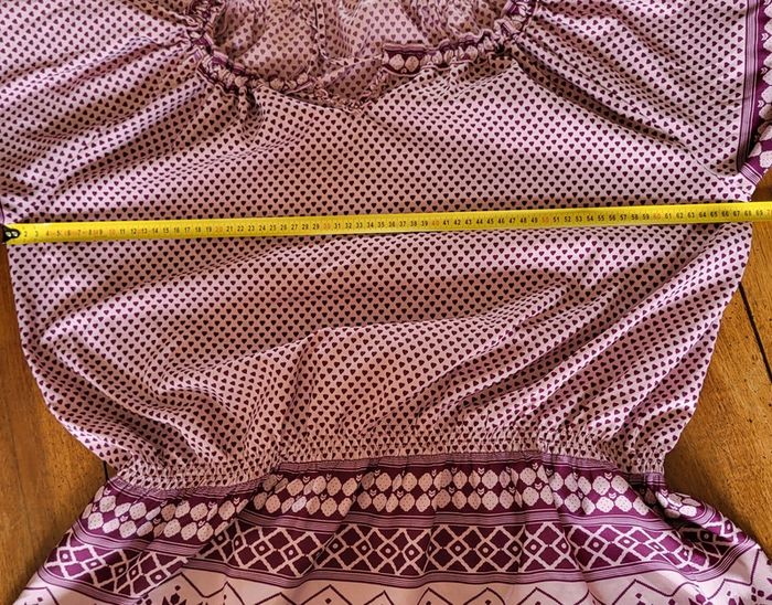 Blouse manches courtes mauve violet motifs cœurs Blancheporte Taille 54 - photo numéro 10