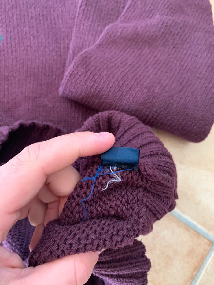 Pull sweat en maille bordeaux vintage Ralph Lauren cavalier vert - photo numéro 6