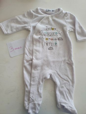 Pyjama velour 3 mois