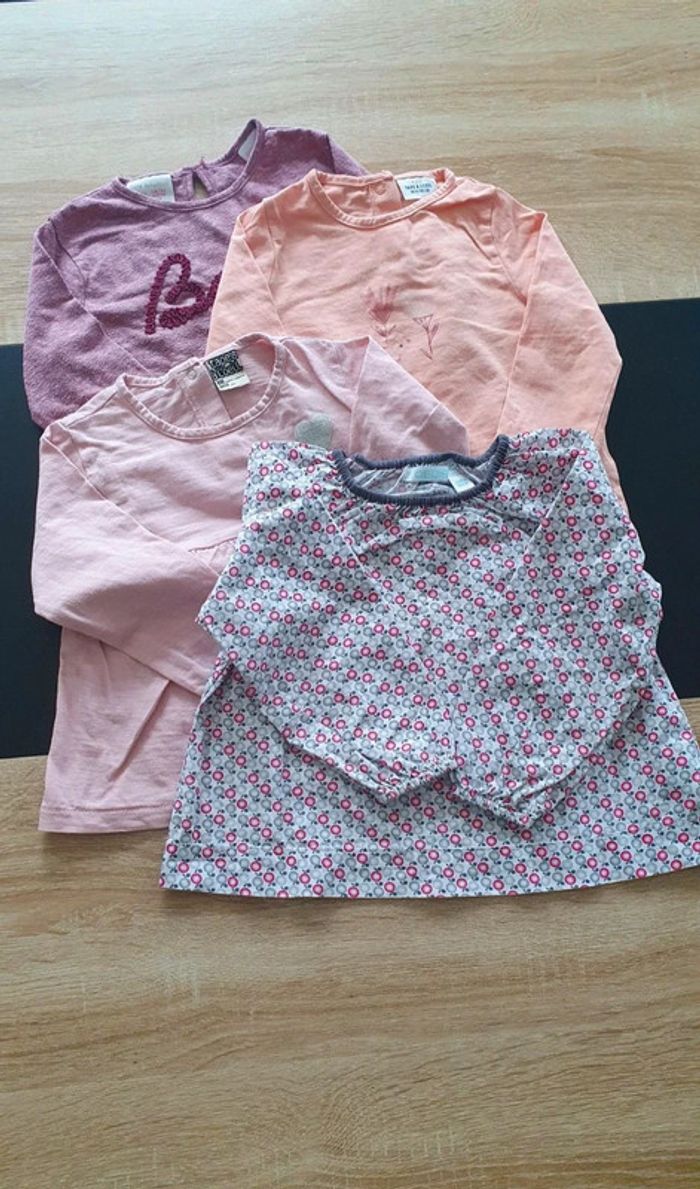 Lot de 4 tee-shirts manches longues 18 mois