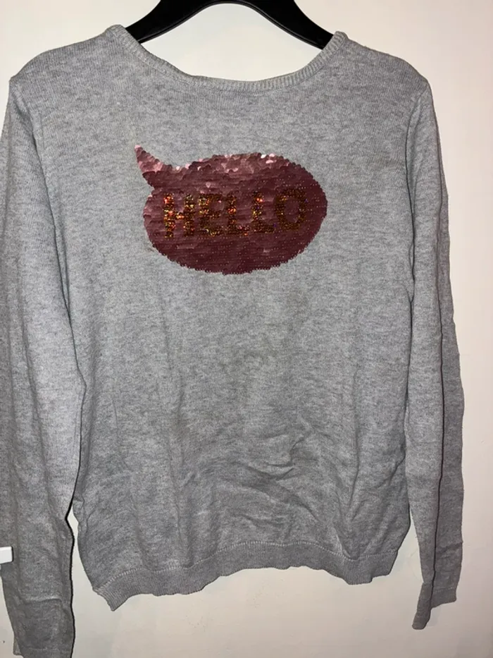 Pull léger à sequins réversibles, 12 ans, Kiabi. - photo numéro 3