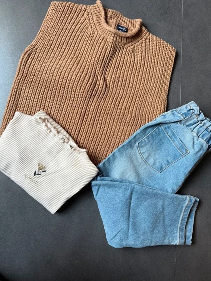 Ensemble 3 pièces pull sans manche / Bodie / jean 24 mois - photo numéro 2