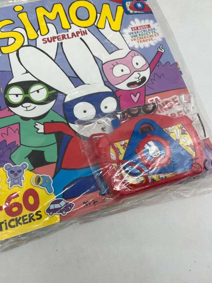 Lot de 4 magazines livres d’activités Simon SuperLapin avec ces accessoires Neuf - photo numéro 2