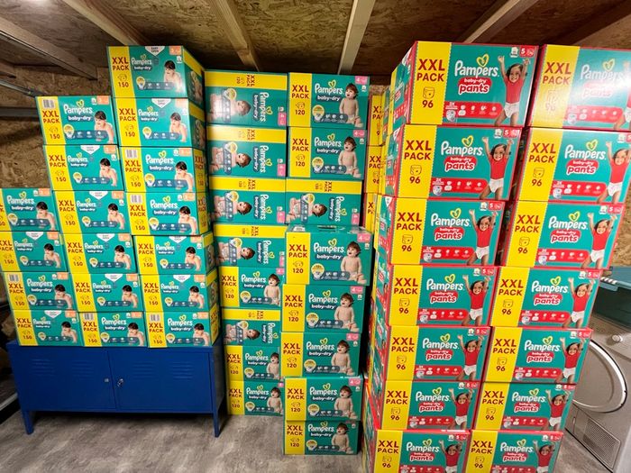 pack xxl couches pampers baby dry  taille 3,4 et 5