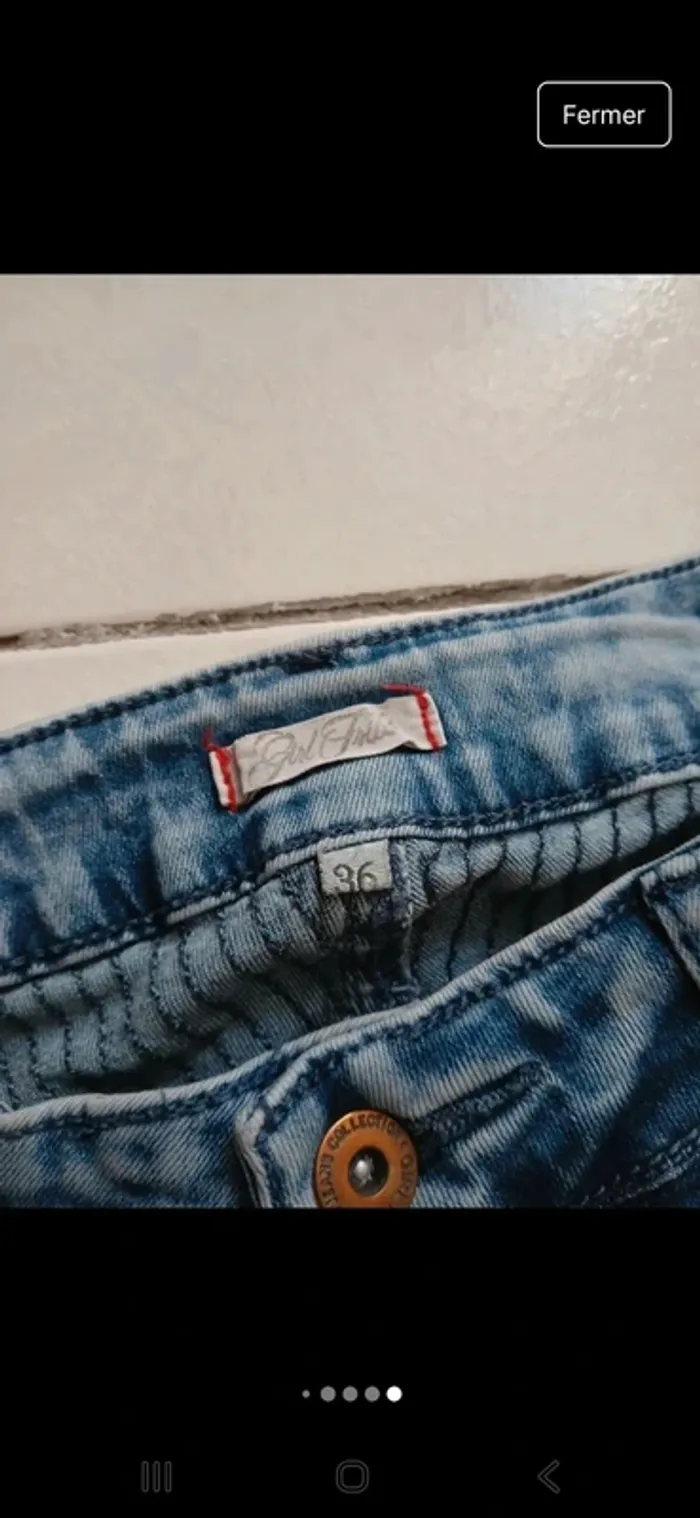 Pantalon taille basse en jean taille 36 - photo numéro 6