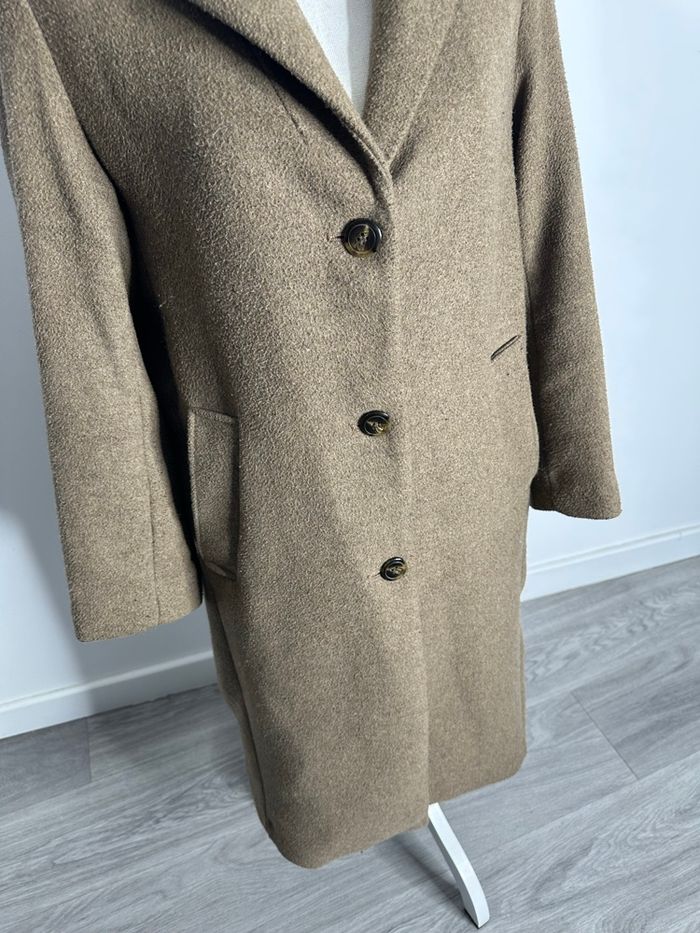 Manteau oversize en laine marron beige H&M T34 XS - photo numéro 3