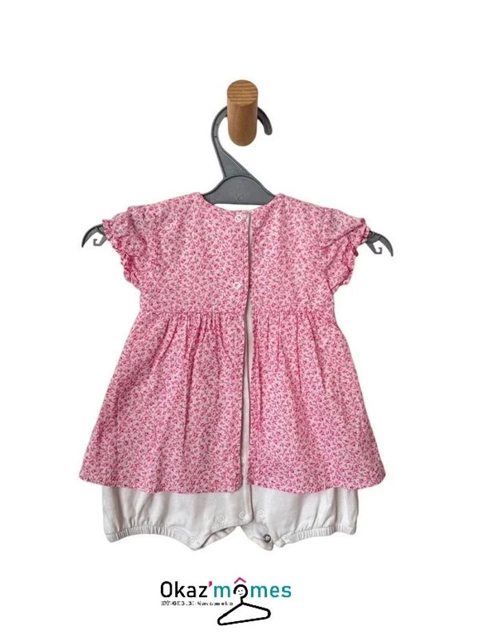 Combinaison courte effet "2 en 1" (robe + bloomer) motif liberty - 3 mois - photo numéro 3