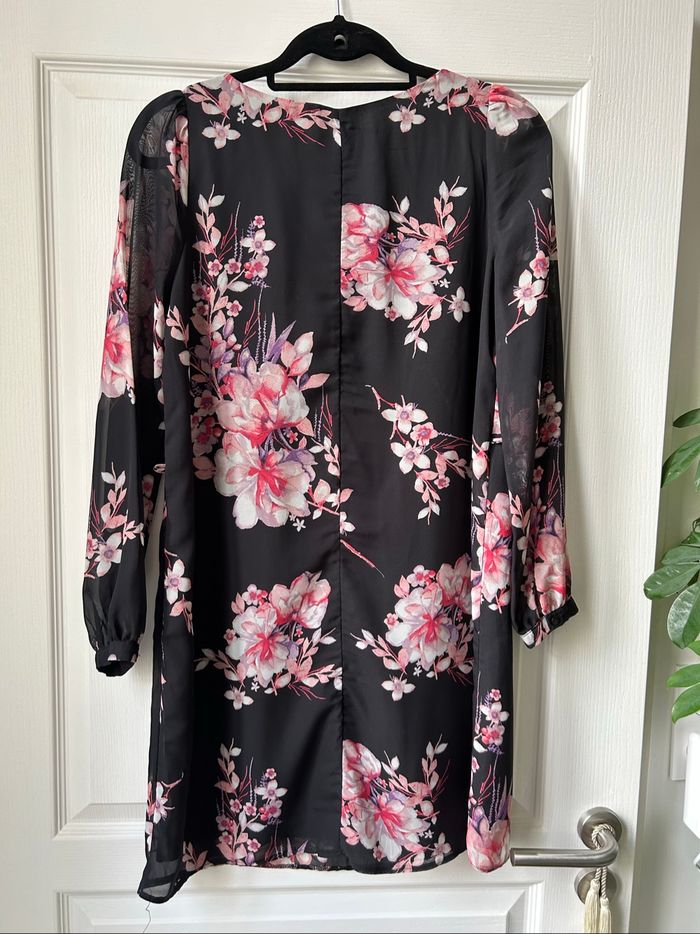 robe/tunique fleurie, motifs floraux roses taille 36 - photo numéro 10