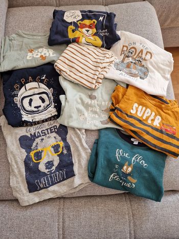 Lot de t-shirts manches longues 12 mois