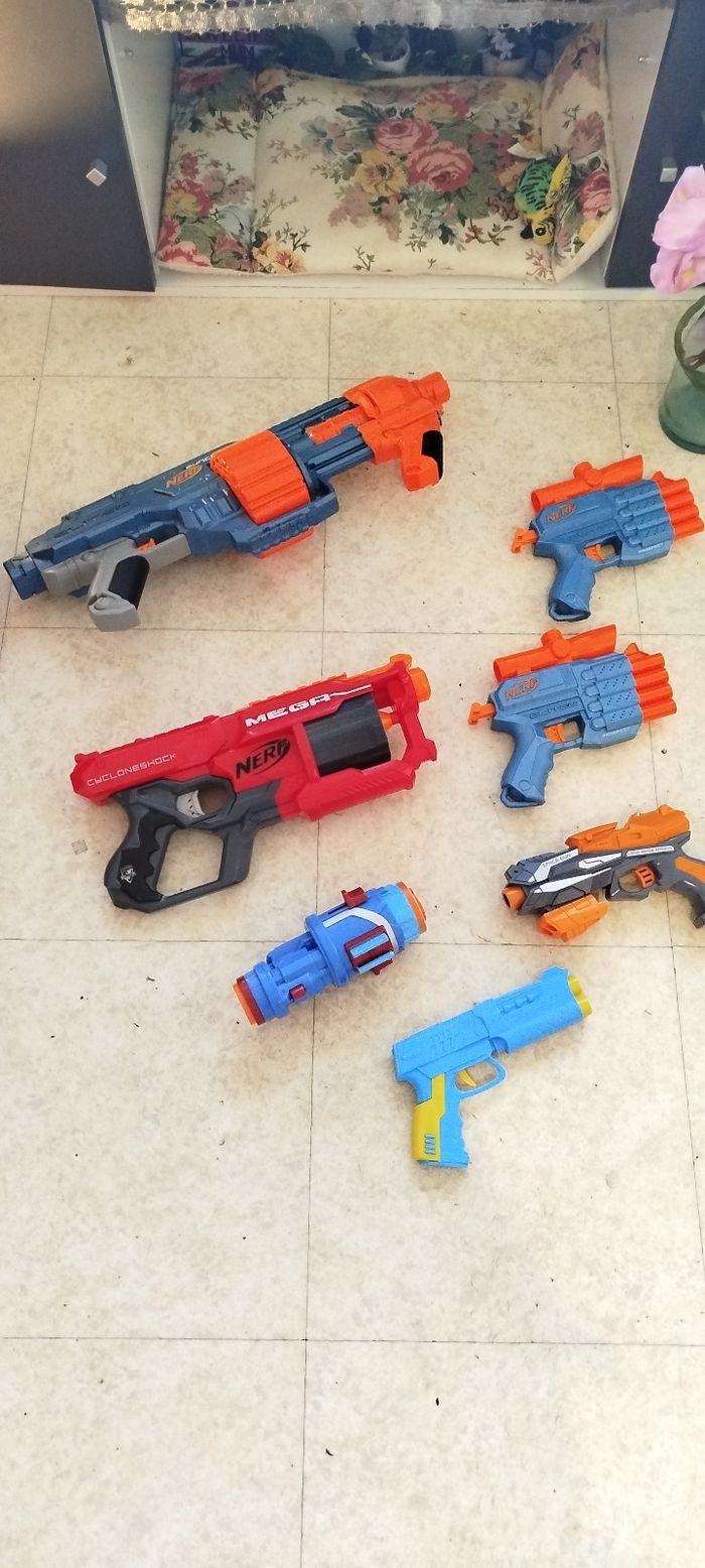 Pistolet nerf lot 7 sans flèches - photo numéro 3